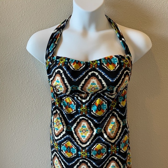 Veronicam Multiple colored Haltered Maxi BoHo date night dress. Size Small - Picture 1 of 6